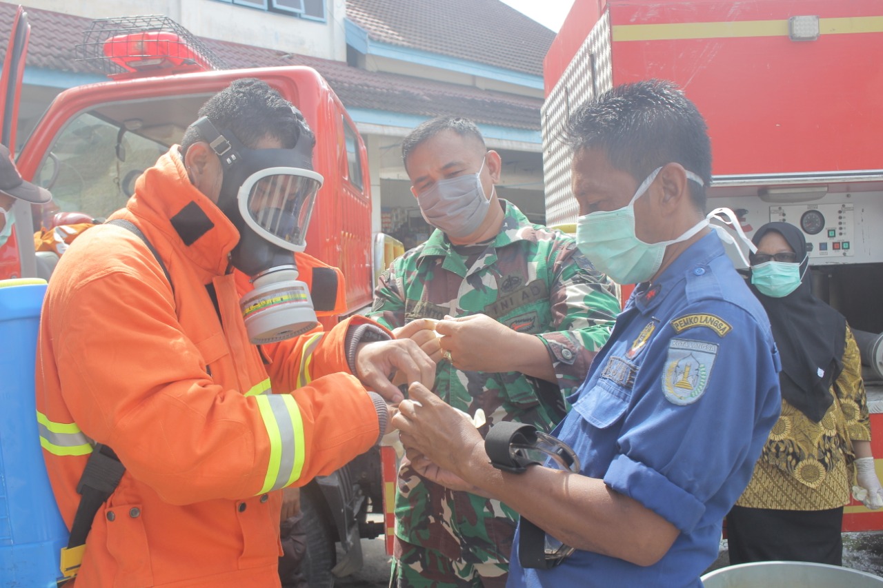 TMMD Kodim Aceh Timur, Semprot Disinfektan Cegah Covid-19