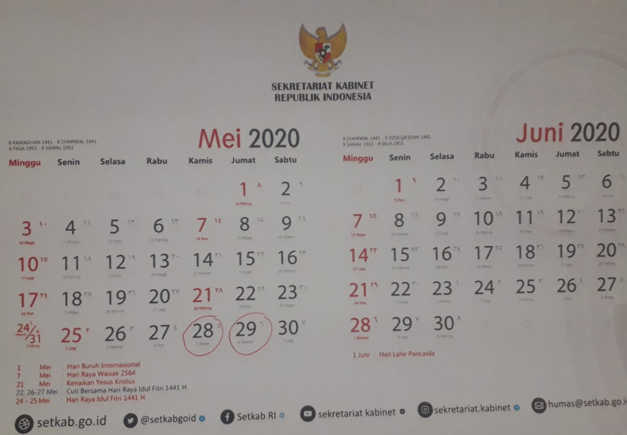 Hari Libur 2020 jadi 24 Hari, Pemerintah Tambah Cuti Bersama Idul Fitri 28-29 Mei