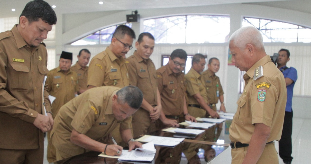 Bappeda Asahan, Gelar Penandatanganan Secara Kolektif PK OPD dan Kecamatan Tahun 2020