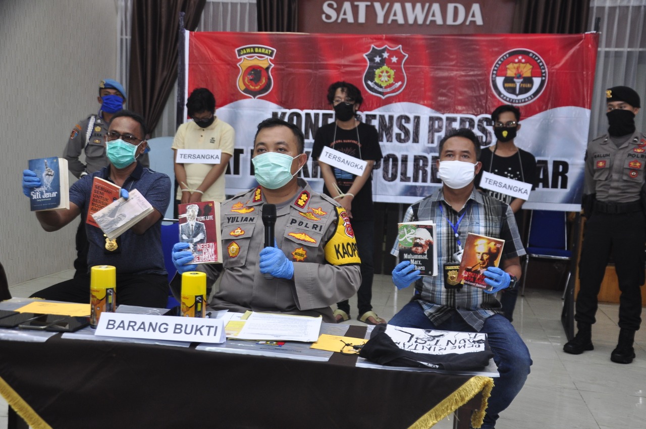 Polres Banjar, Amankan Tiga Pelaku Vandalisme 'Kill The Rich'