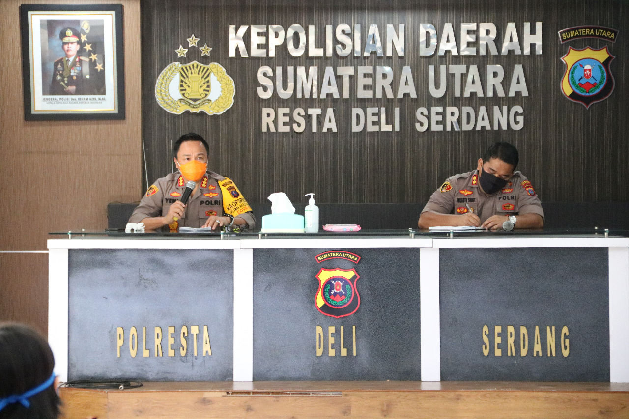 Kapolresta Deli Serdang, Ingatkan Personil saat Anev Kinerja Operasi Aman Nusa Toba 