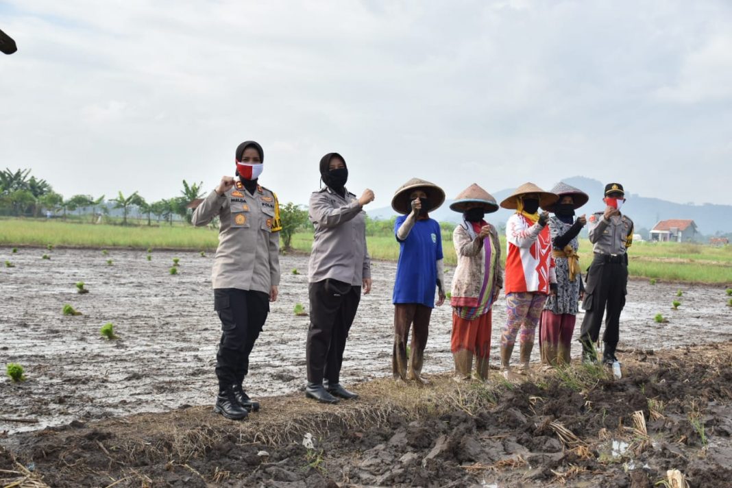Kapolres Banjar, Sambangi Petani dan Berikan Bansos