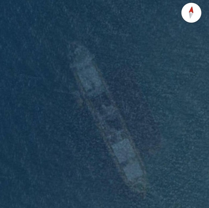 'Kapal Karam' Terekam Google Maps di Pantai Sukabumi, Milik Nazi?