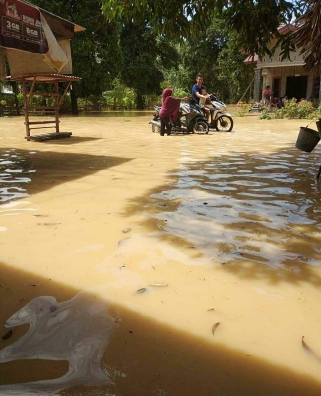 Banjir di Sawit Seberang Langkat, Ada Pintu Klep Jebol