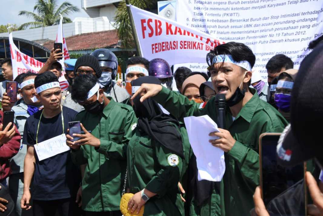 Demo di Kuala Tanjung, Massa Aksi Tuding Nurani PT Inalum Telah Mati