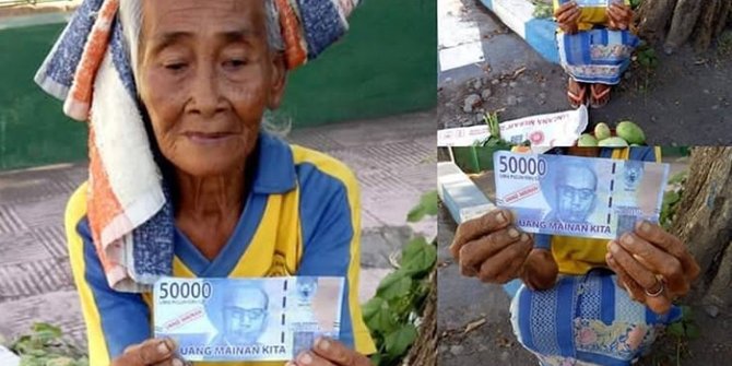 Viral, Nenek Penjual Mangga Dibayar Duit Mainan dan Diminta Kembalian Rp 45.000