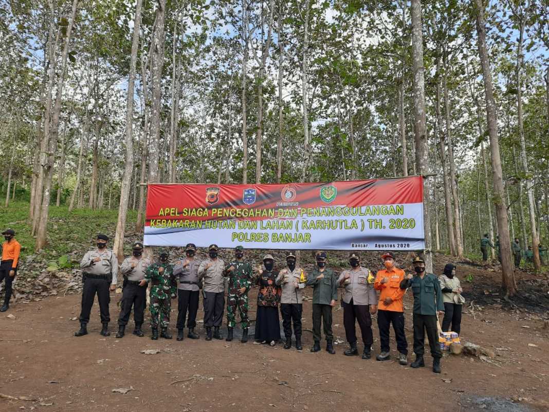 Antisipasi Kebakaran Hutan, Perum Perhutani KPH Ciamis bersama Polres Banjar Siap Siaga