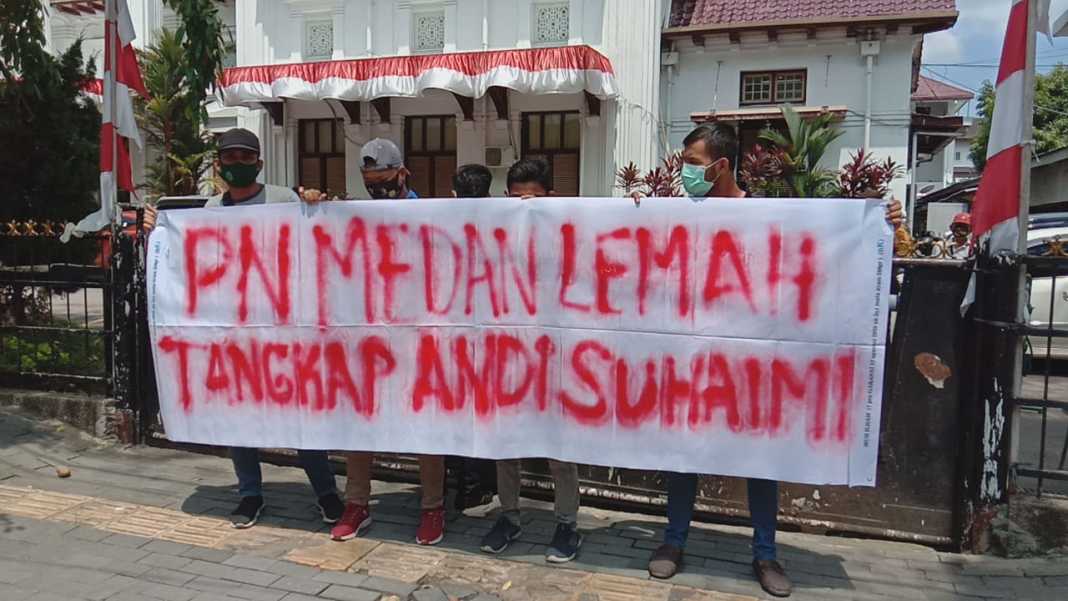 Demo di Pengadilan Negeri Medan, Garansi Desak Hakim Panggil Paksa Bupati Labuhanbatu