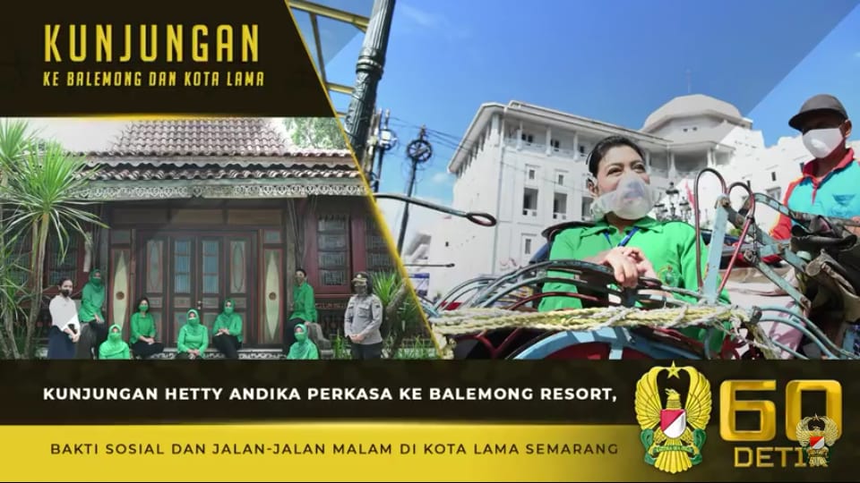 Ketum Persit KCK, Kunjungi Kota Lama Semarang Menggunakan Becak