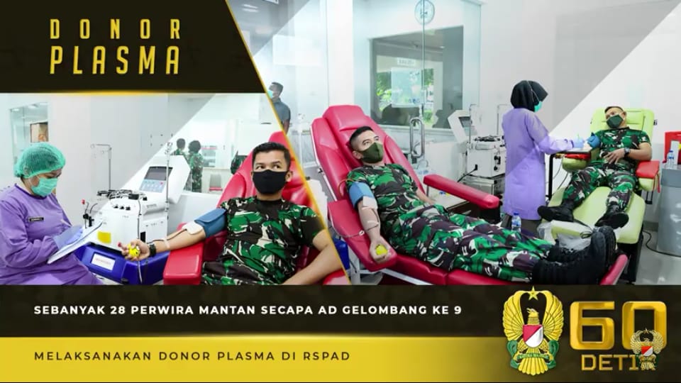 TNI Angkatan Darat, Donor Plasma Darah Mantan Secapa AD Gelombang 9 Gerakkan Hati Masyarakat
