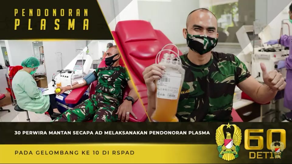 TNI Angkatan Darat, Donor Plasma 30 Perwira Mantan Secapa AD Gelombang ke-30
