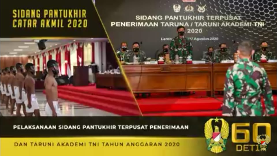 Sidang Pantukhir Terpusat Penerimaan Taruna dan Taruni Akademi TNI TA. 2020⁣⁣⁣⁣⁣