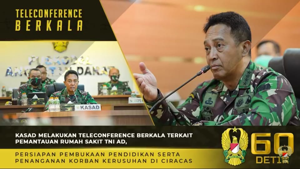 Kasad Andika Perkasa, Teleconference Terkait Rencana Pembangunan RS TNI AD serta Kesiapan Pembukaan Pendidikan⁣⁣⁣⁣⁣⁣