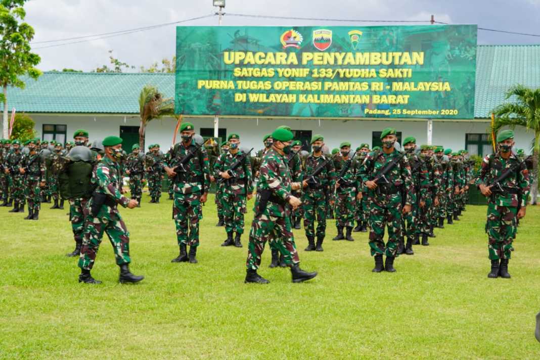 Pangdam I/BB, Pimpin Upacara Penyambutan Yonif 133/Yudha Sakti Purna Tugas Satgas Pamtas RI-Malaysia Tahun 2019