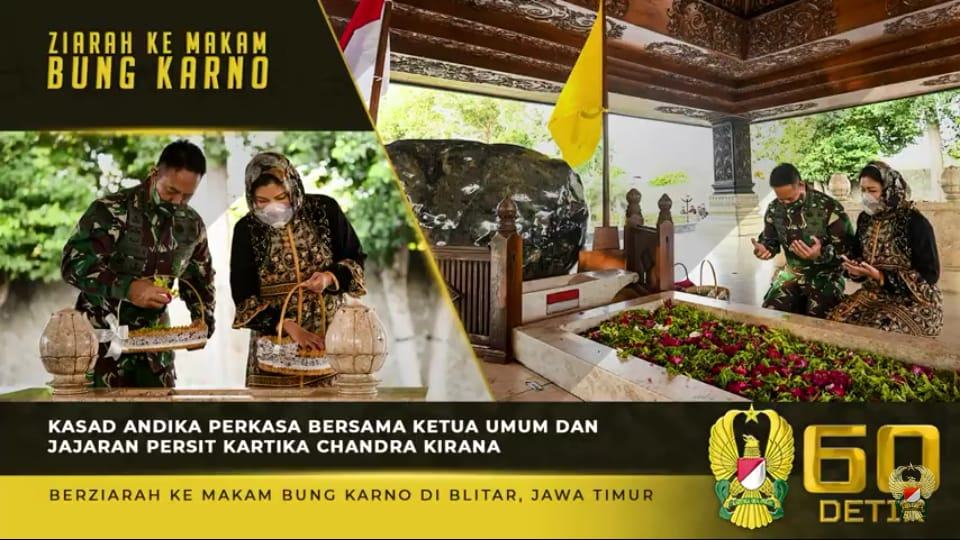 Kasad Andika Perkasa, Bersama Ketua Umum dan Jajaran Persit KCK Berziarah ke Makam Bung Karno⁣⁣⁣⁣⁣