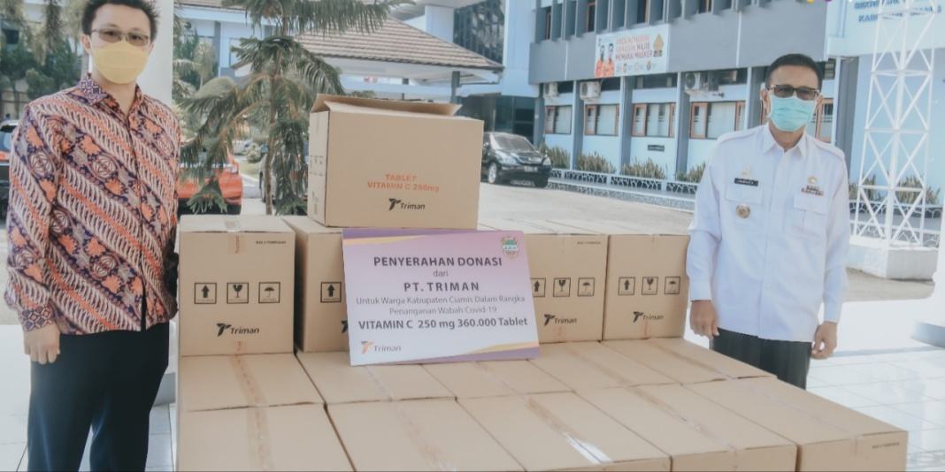 Bupati Ciamis, Terima Donasi 360 Ribu Tablet Vitamin C dari PT Triman