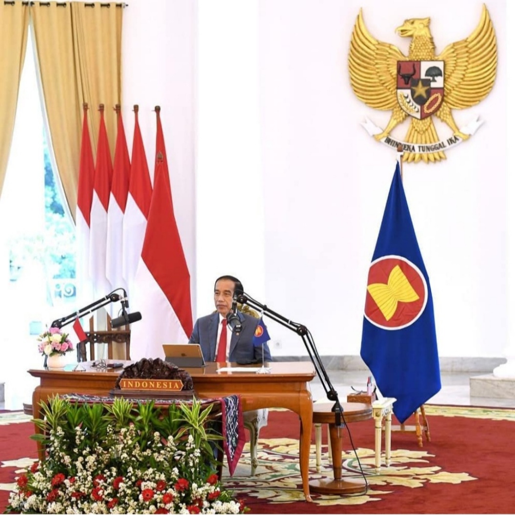 Presiden Jokowi, Ikuti KTT ke-37 ASEAN Melalui Konferensi Video