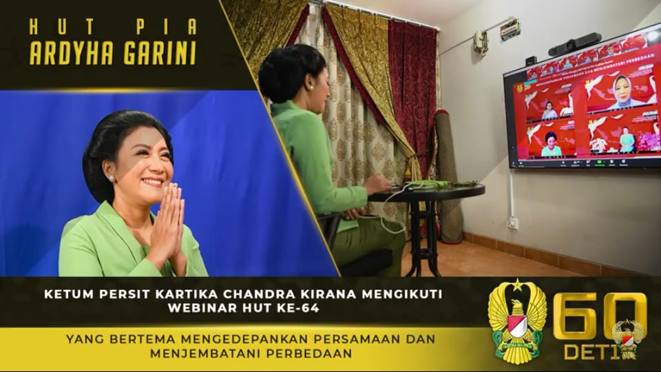 Ketua Umum Persit KCK, Mengikuti Webinar HUT Ke-64 PIA Ardhya Garini