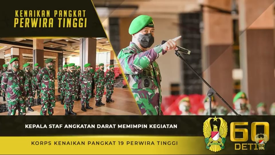 Kasad Andika Perkasa, Pimpin ⁣⁣Kegiatan Korps Kenaikan Pangkat 19 Perwira Tinggi TNI AD