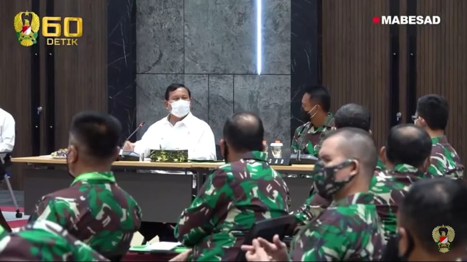 Menhan Prabowo, Hadiri Seminar Revisi Doktrin TNI AD Kartika Eka Paksi 2020