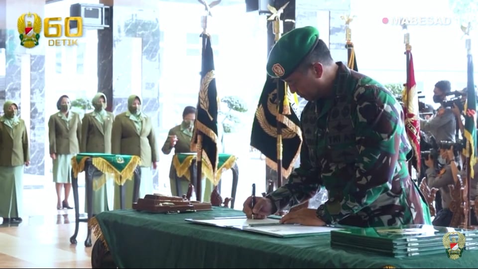 Kasad Andika Perkasa, Pimpin Sertijab dan Laporan Korps Kenaikan Pangkat Pati TNI AD
