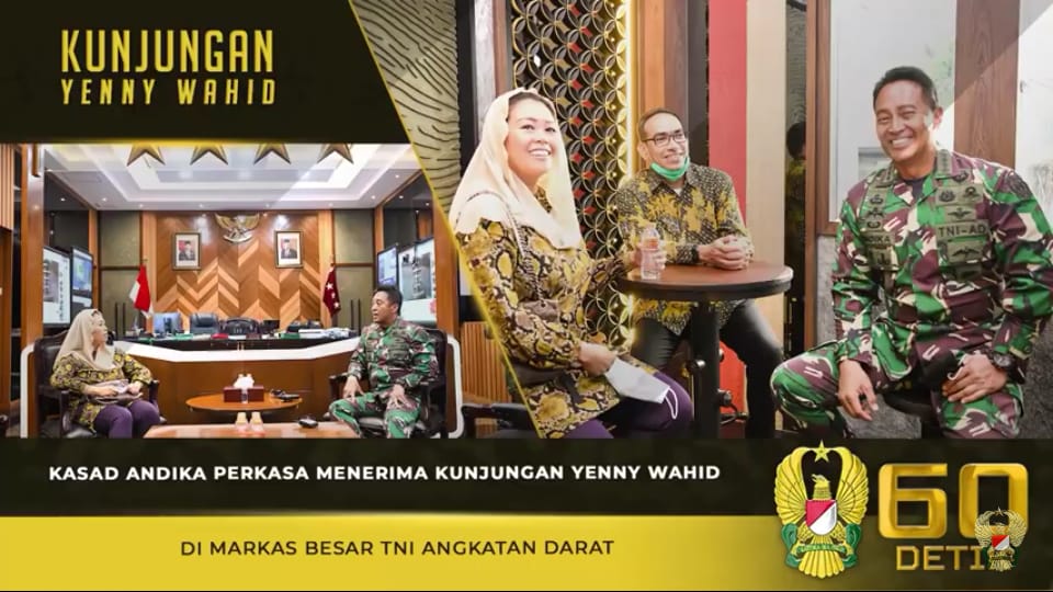 Jenderal TNI Andika Perkasa, Terima Kunjungan Yenny Wahid di Mabes Angkatan Darat