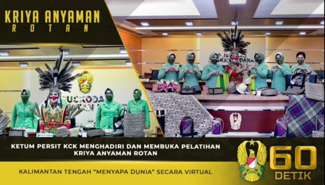Ketum Persit KCK, Buka Pelatihan Kriya Anyam Rotan Kalimantan Tengah 'Menyapa Dunia'