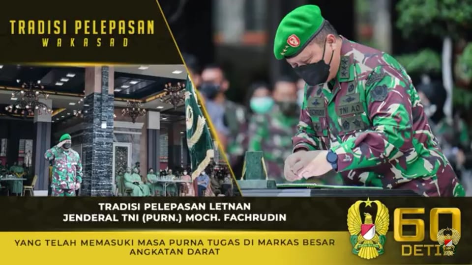 Jenderal TNI Andika Perkasa, Hadiri Tradisi Upacara Pelepasan Letjen TNI (Purn.) Mochammad Fachrudin