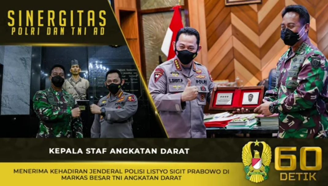 Jenderal TNI Andika Perkasa, Menerima Kehadiran Kapolri Listyo Sigit Prabowo di Mabesad