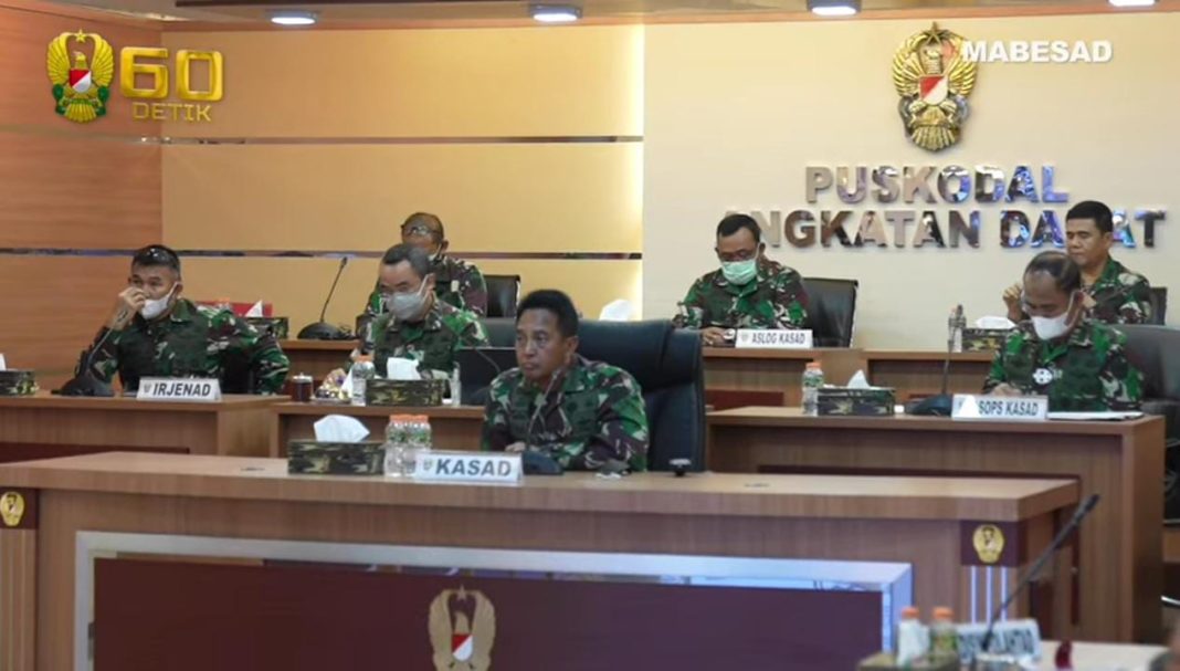 Kasad Andika Perkasa, Teleconference Penanganan Bencana Alam di Kalimantan dan Sulawesi