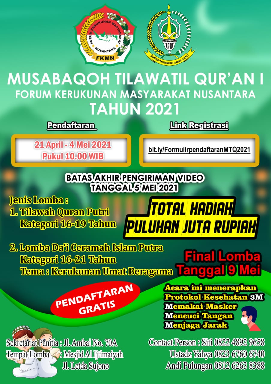 Forum Kerukunan Masyarakat Nusantara, Laksanakan MTQ Online dan Offline