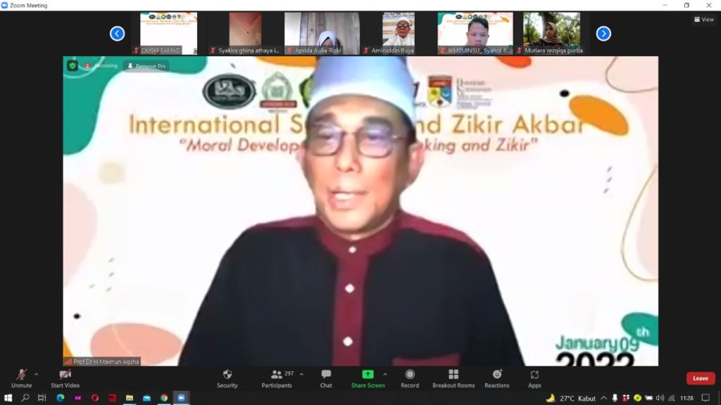 Seminar Internasional dan Zikir Akbar, KH Amiruddin MS Pikir dan Zikir untuk Membentuk Akhlakul Karimah 