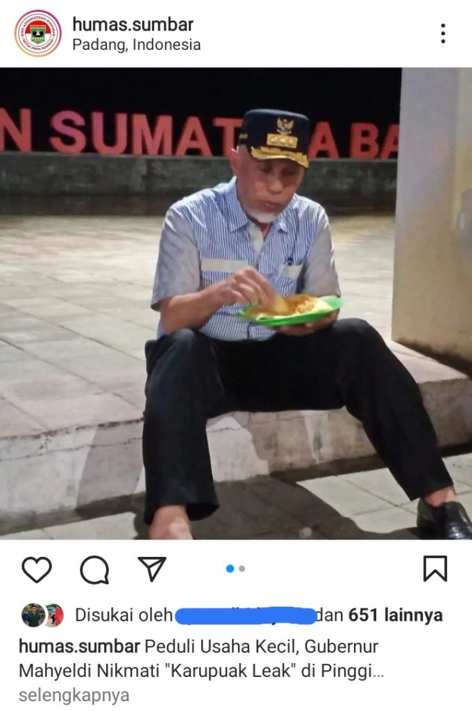 Humas Pemprov Posting Gubernur Makan Kerupuk