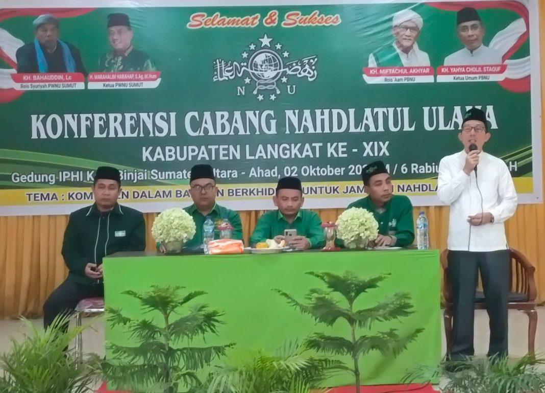 Rois Syuriah dan Ketua Tanfidziyah PC NU Langkat, Terpilih Secara Aklamasi