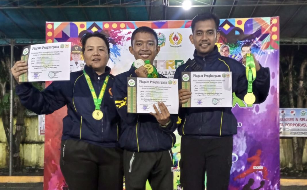 Cabor Petanque Nomor Triple Mix 2 Man 1 Women Menyumbangkan Medali Emas untuk Langkat
